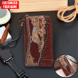 Beebuble Customized Name Horse Printed Leather Wallet PD