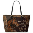 Beebuble Be Still And Know That I Am God Horse Printed Leather Handbag HN