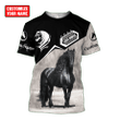 Beebuble Personalized Name Friesian Horse Summer Shirts