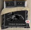 Beebuble Personalized Name Rodeo Bedding Set Black Bucking Horse