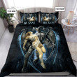 Beebuble Customize Name Couple Skull Lord And Beautiful Girl Art Bedding Set