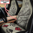 Beebuble Customize Name Couple Skull Car Seat Cover AM
