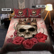 Beebuble Customize Name Couple Skull Art Bedding Set