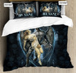 Beebuble Customize Name Couple Skull Lord And Beautiful Girl Art Bedding Set