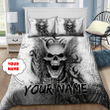 Beebuble Customize Name Skull With Angel Wings Bedding Set DQB