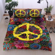 Floral Hippie Symbol Bedding Set TQH200735-BEDDING SETS-TQH-Twin-Vibe Cosy™