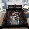 Beebuble Customize Name Couple Skull On The Roses Bedding Set MH
