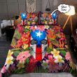 Beebuble Customize Name Floral Skull Puerto Rico Bedding Set DQB