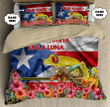 Beebuble Customize Name Floral And Coqui Puerto Rico Bedding Set TNA