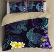 Beebuble Cook Islands Beautiful Purple Turtles Tipani Hibiscus Tattoo Bedding Set