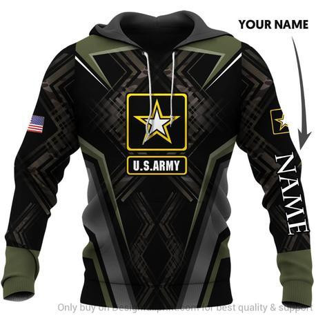 Premium US Army Personalized Name 3D All Over Printed Unisex Shirts