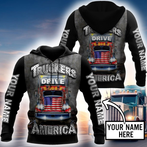 Premium Trucker Personalized Name 3D All Over Printed Unisex Shirts