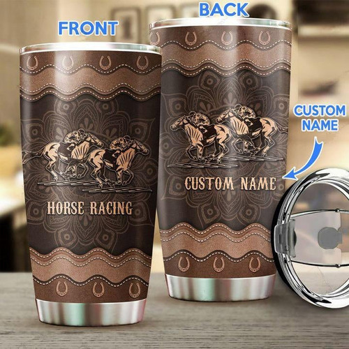 Horse racing Personalized Stainless Steel Tumbler