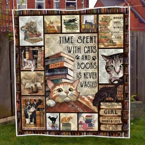 Cats And Books Quilt