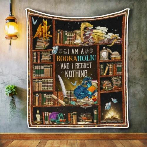 I Am A Bookaholic And I Regret Nothing. Book Dragon Quilt