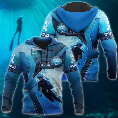 Scuba Diving 3D All Over Printed Shirts For Men and Women