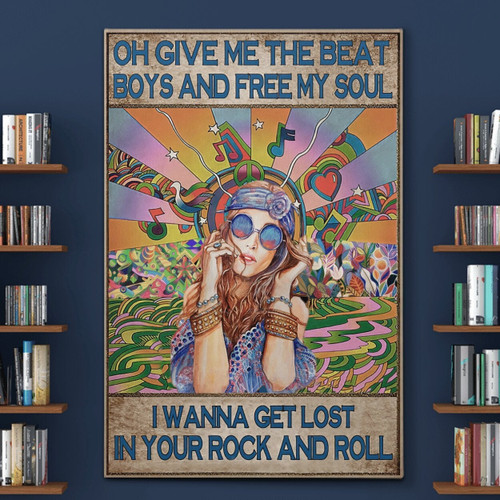 Give Me The Beat Hippie Canvas