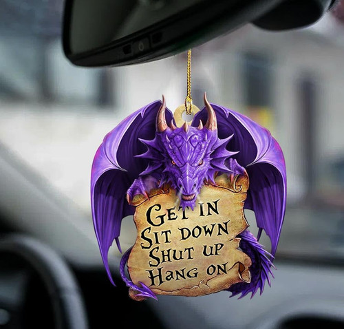 Purple Dragon Get In Two Sided Ornament Cus