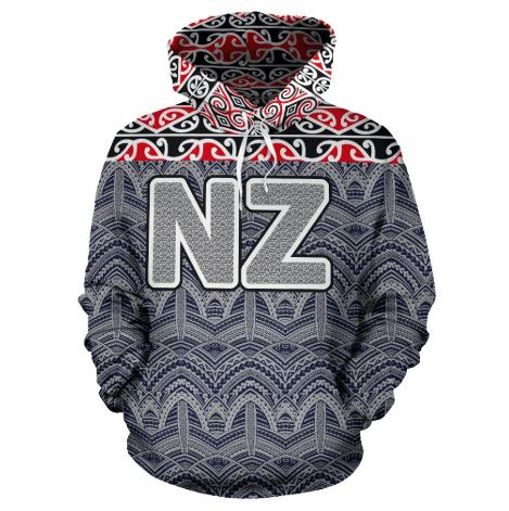 New Zealand Maori Sillver Fern Over - Hoodie - BN09
