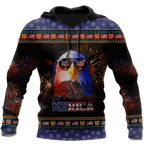 Merica Eagle 3D Hoodie Shirt For Men And Women LAM2002104