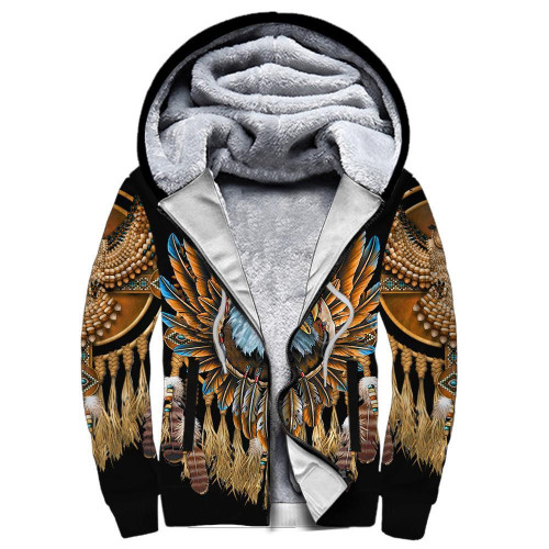 3D Eagle Native American Fleece Zip for Men and Woman VP11092001-LAM