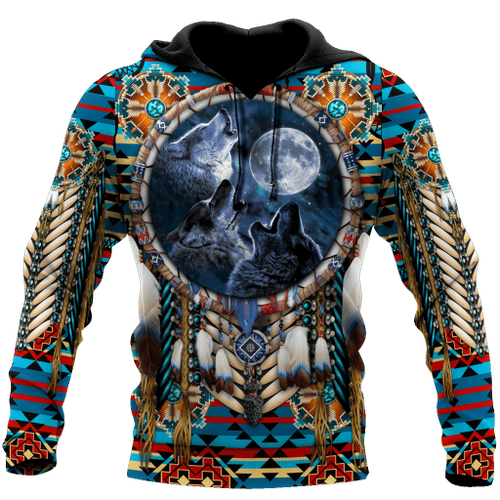Premium All Over Print Native American Wolves Shirts MEI
