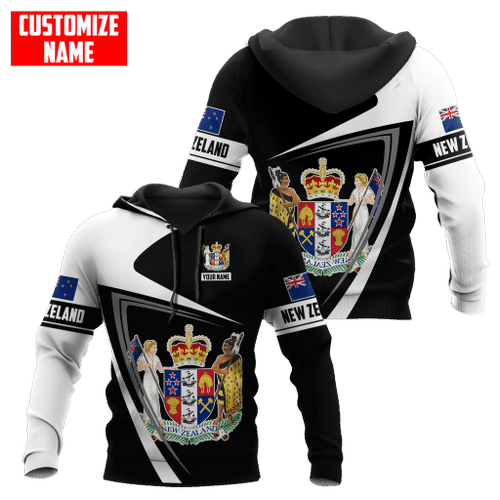 New Zealand Aotearoa Coat Of Arm Army Camou Personalize 3D Unisex Hoodie