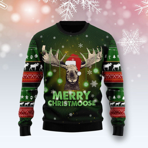 Merry ChristMoose Ugly Christmas Sweater For Men & Women Adult