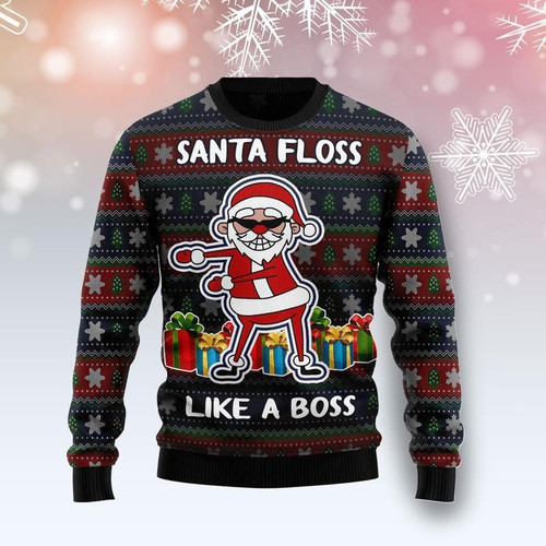Santa Floss Ugly Christmas Sweater For Men & Women Adult