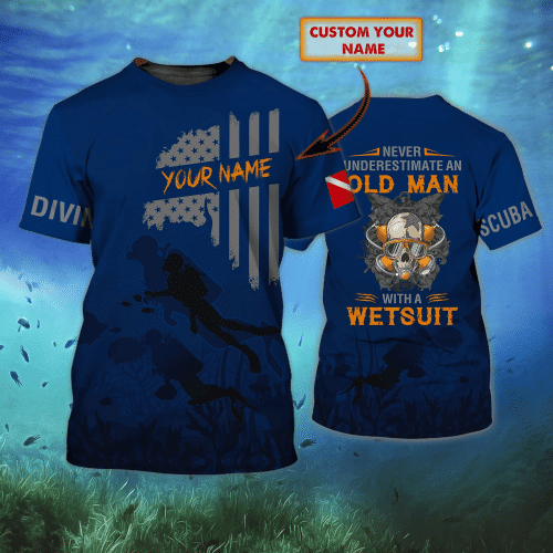 Scuba Diving Personalized Name 3D Tshirt Loop Beebuble