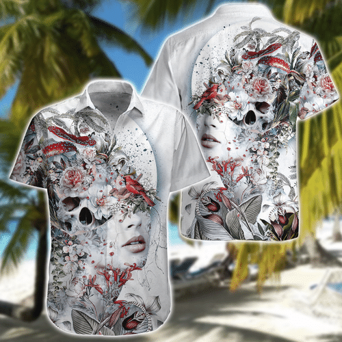 Skull Combo Hawaii Shirt Broad Short Floral