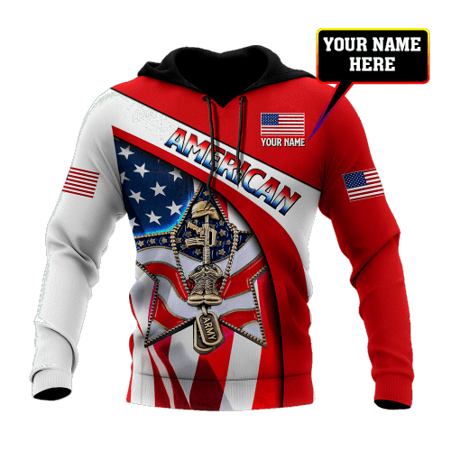 American Army Personalize 3D All Over Hoodie