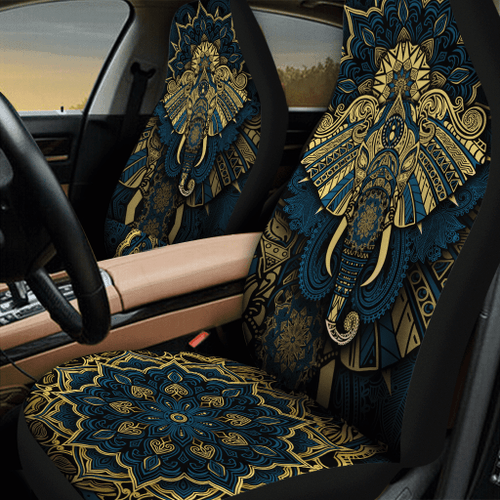 Elephant Royal Mandala Premium 3D All Over Printed Car Seat Cover