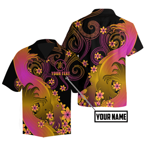 Amazing Polynesian Personalized Wave And Frangipani Unisex Hawaii Shirt
