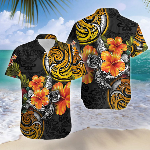 Amazing Polynesian Turtle Hibiscus Hawaii Shirt And Short