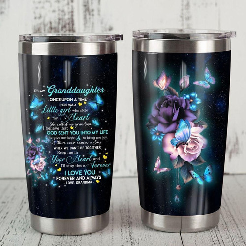To My Granddaugter Butterfly Steel Tumbler TA031808