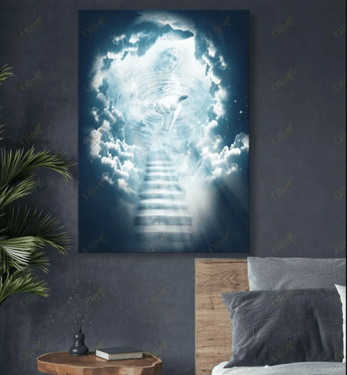 Jesus - Stairway to heaven Canvas Jesus - Stairway to heaven Poster Vertical