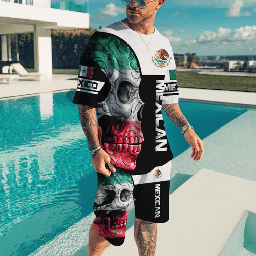 Mexican Skull Combo T-shirt and Short 3D All Over Printed