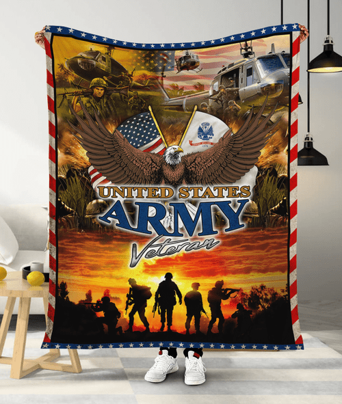 US Army Veteran 3D All Over Printed Blanket