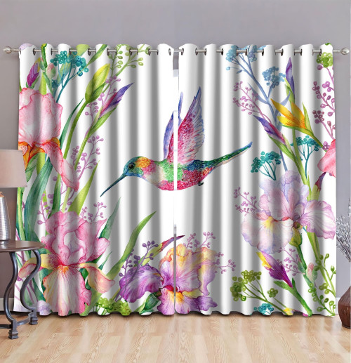Hummingbird 3D All Over Printed Curtain
