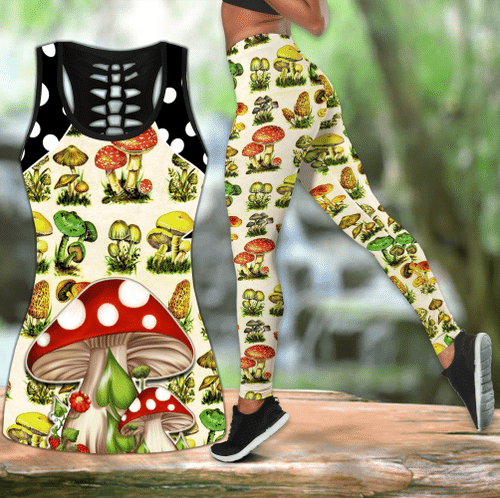 Colorful Mushroom Hippie Combo Outfit Legging Tank Top