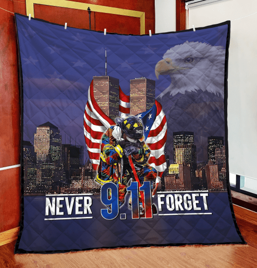 Never Forget Firefighter Quilt Blanket