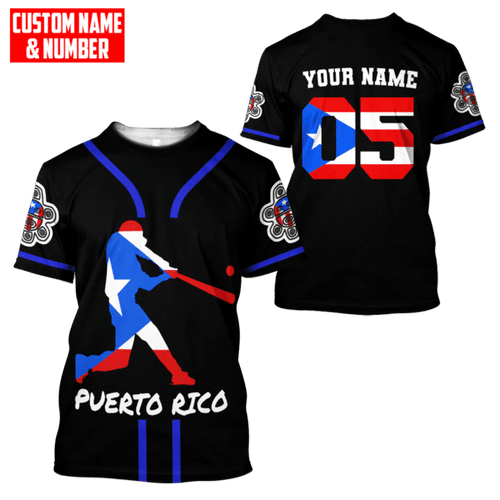 Customize Name And Number Puerto Rico 3D All Over Printed Unisex Shirts