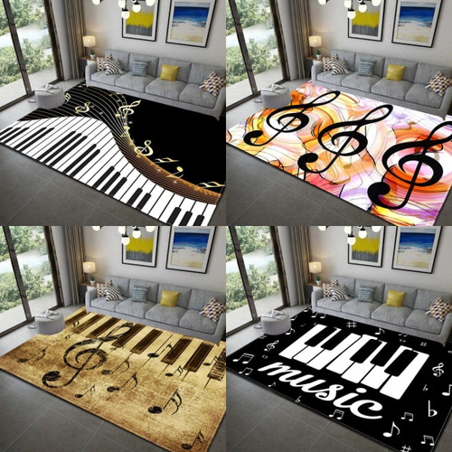 Music Notes Piano Area Rug