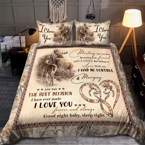Deer Lovers: Romantic Bedding Set Pi24082002