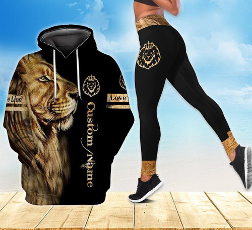 Customize Name King Lion Combo Hoodie + Legging