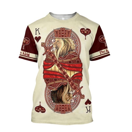 The King Club Lion Poker T-shirt  3D All Over Printed  Unisex Shirts