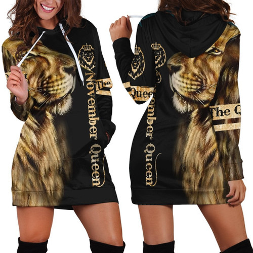 November King 3D All Over Printed Hoodie dress for Women
