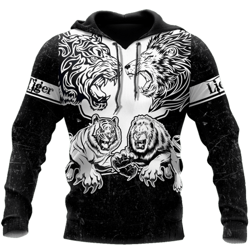 Lion vs Tiger Warrior Tattoo  3D All Over Printed  Unisex Shirts