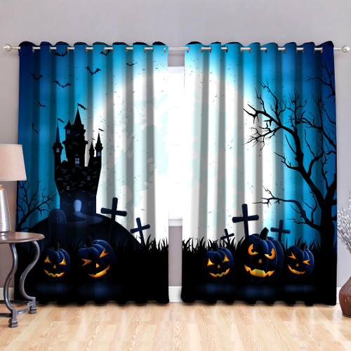 Halloween Night Window Curtains